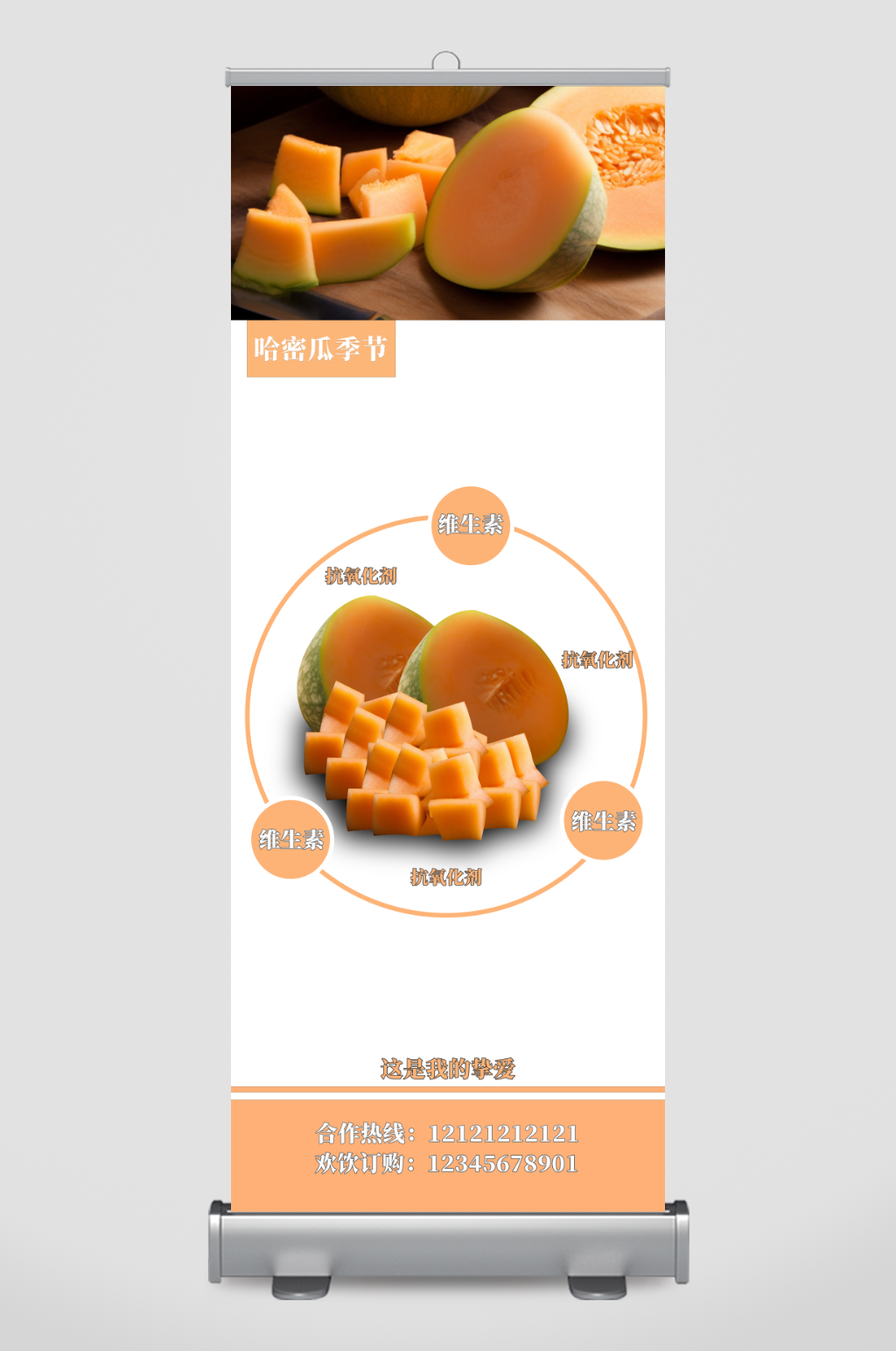 水果X展架易拉宝简约风格展架素材