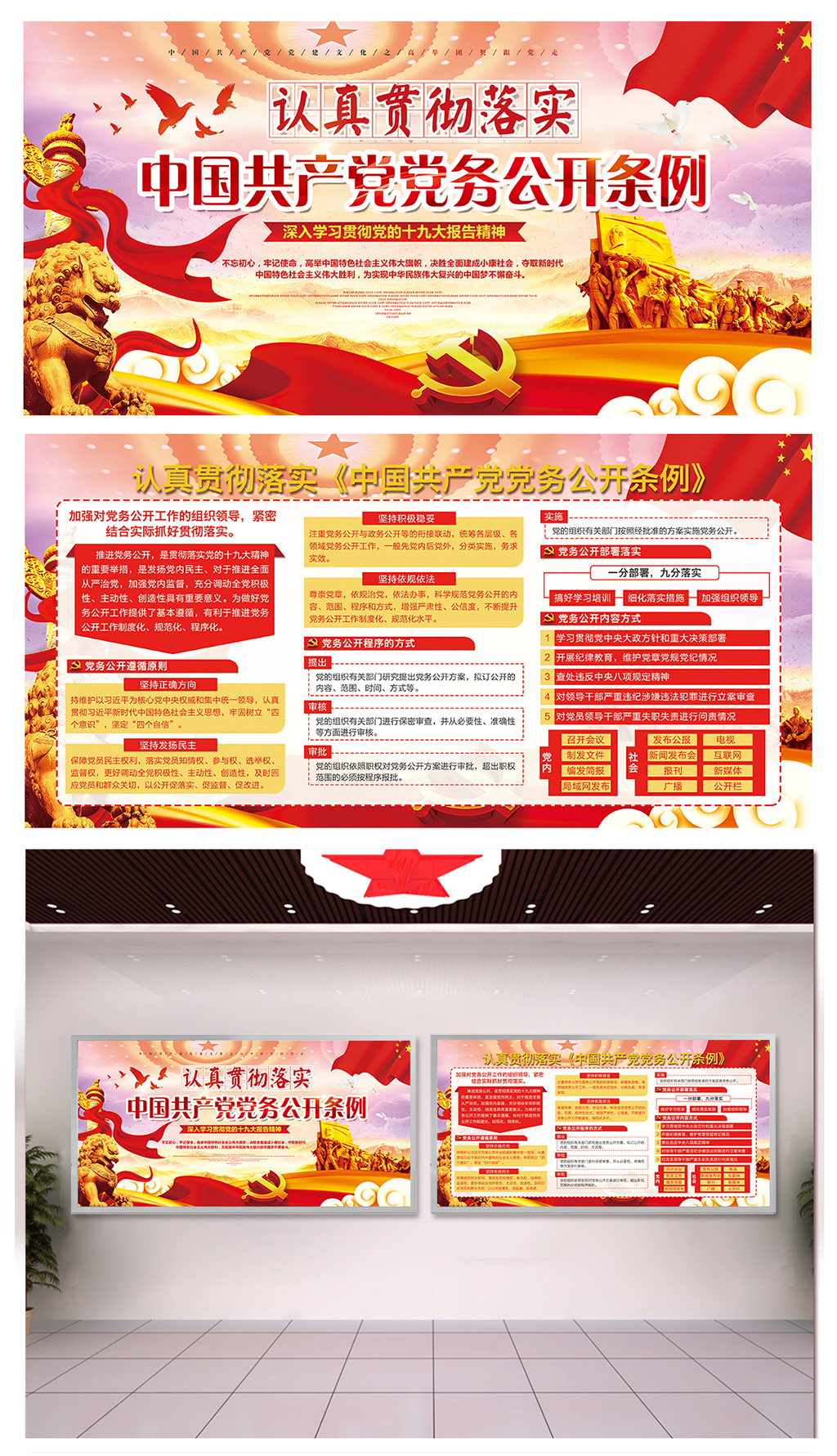 落实党务公开形象墙素材