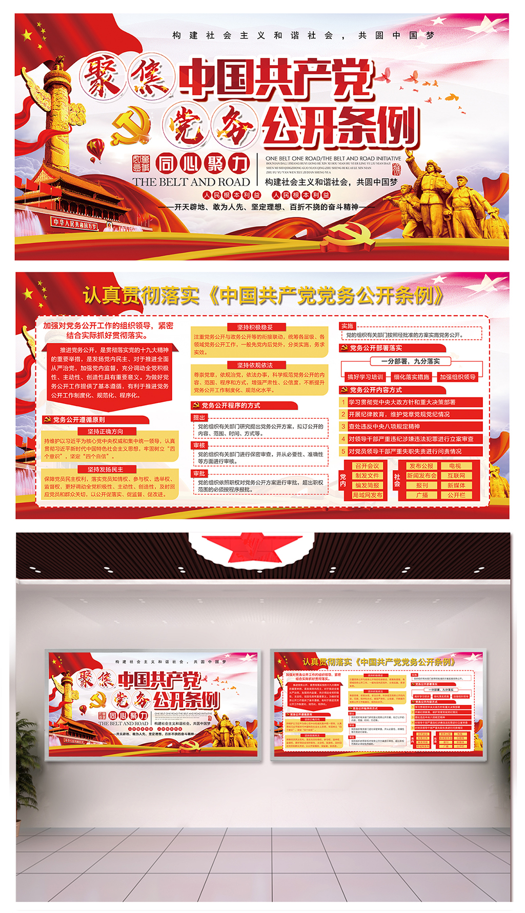 医院学习党务公开条例展板素材