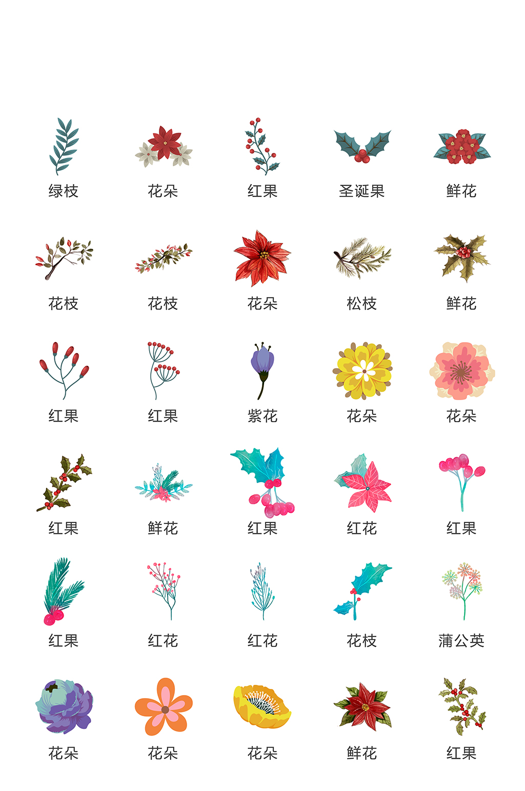 植物手机电商网店图标素材