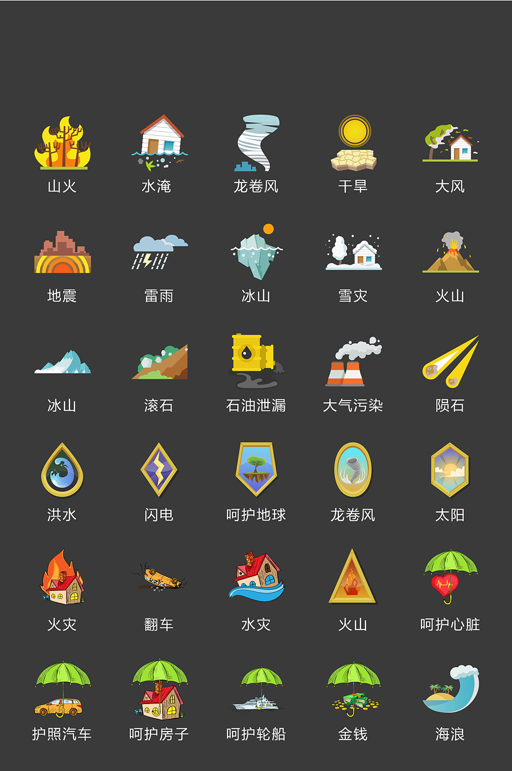 天气手机电商网店图标素材