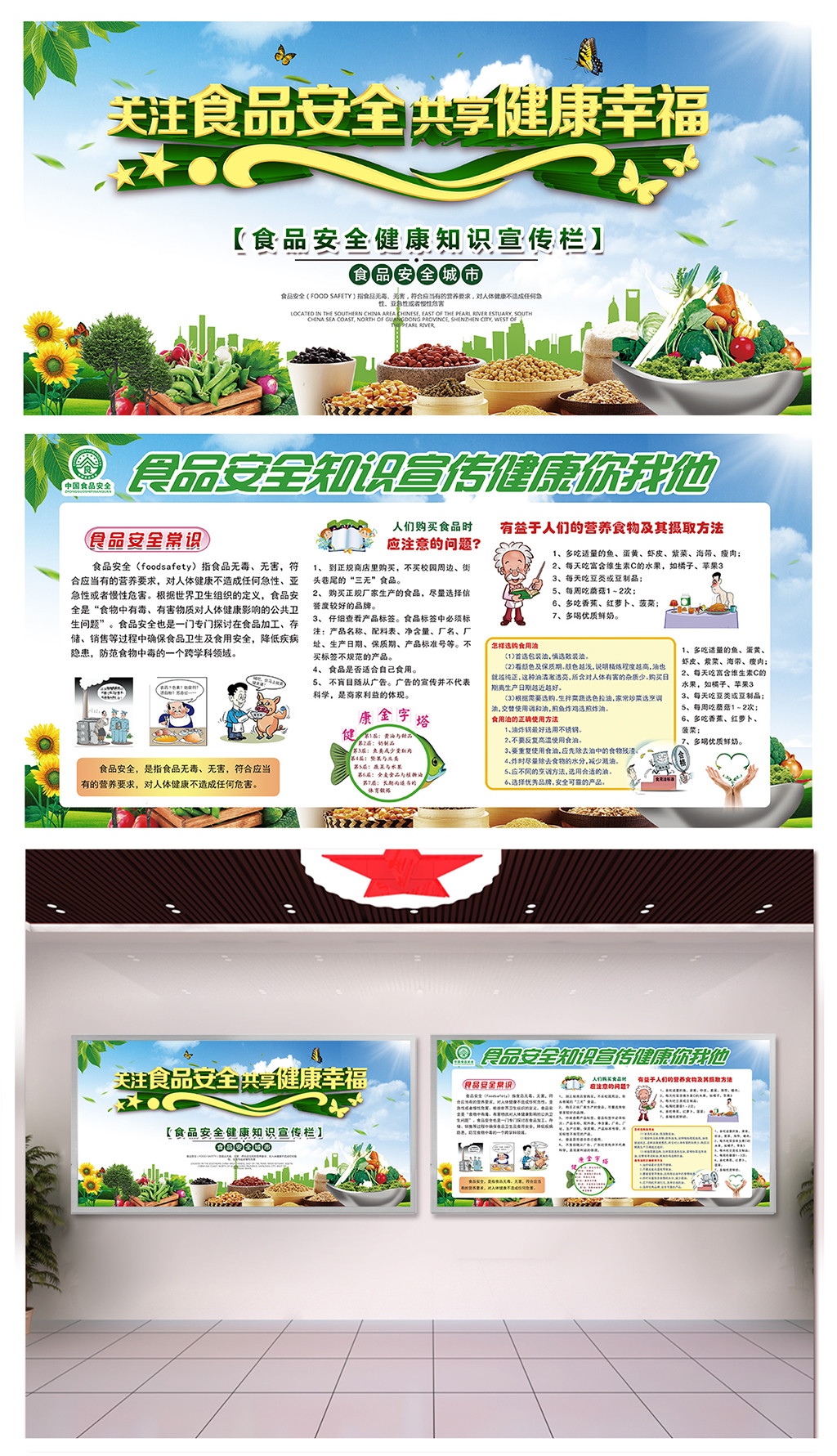 医院大力推广饮食健康展板素材
