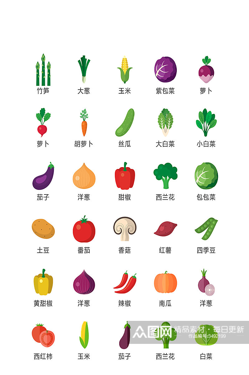 蔬菜网络程序设计图标素材
