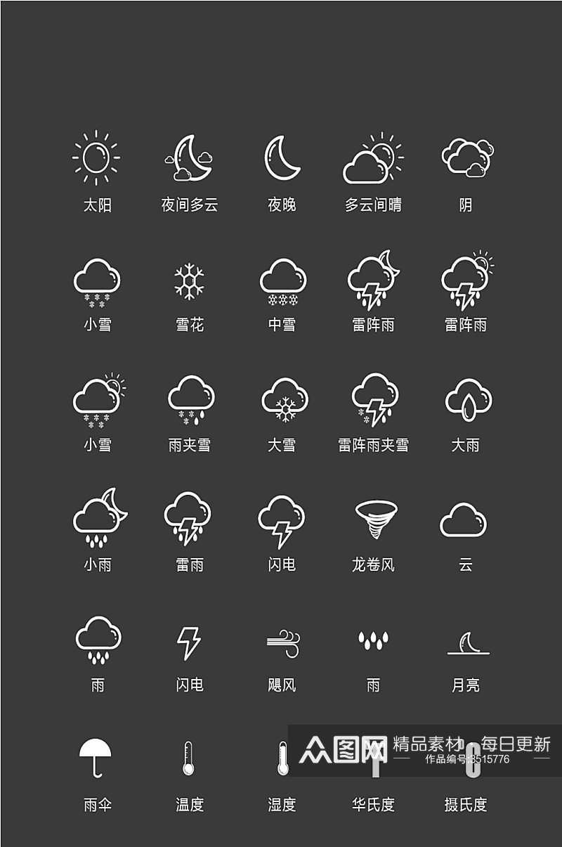 线稿电商手机小图标素材