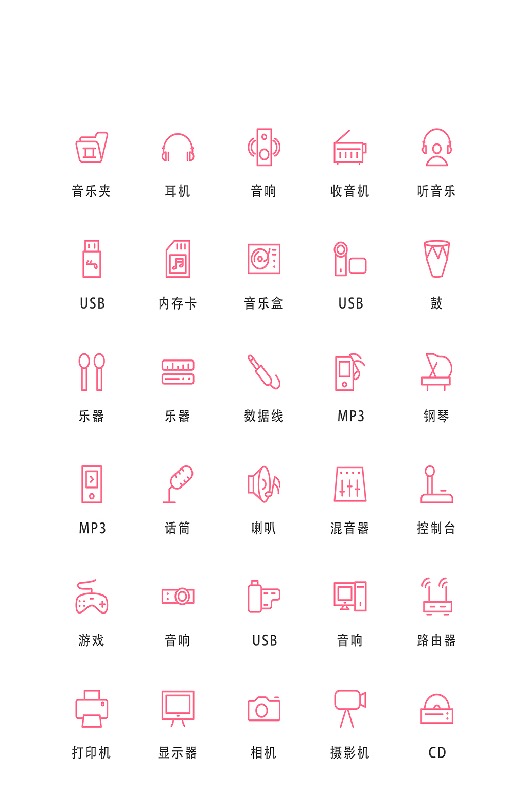 播放器电商手机app小图标素材
