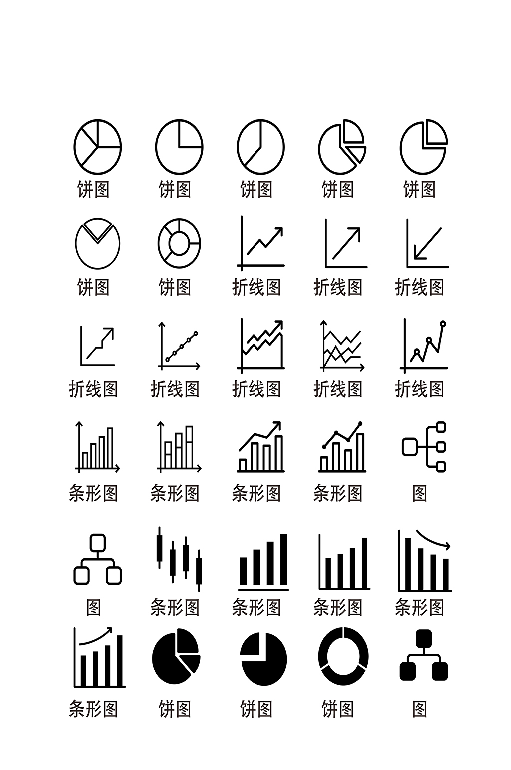折线图电商软件程序元素图标素材