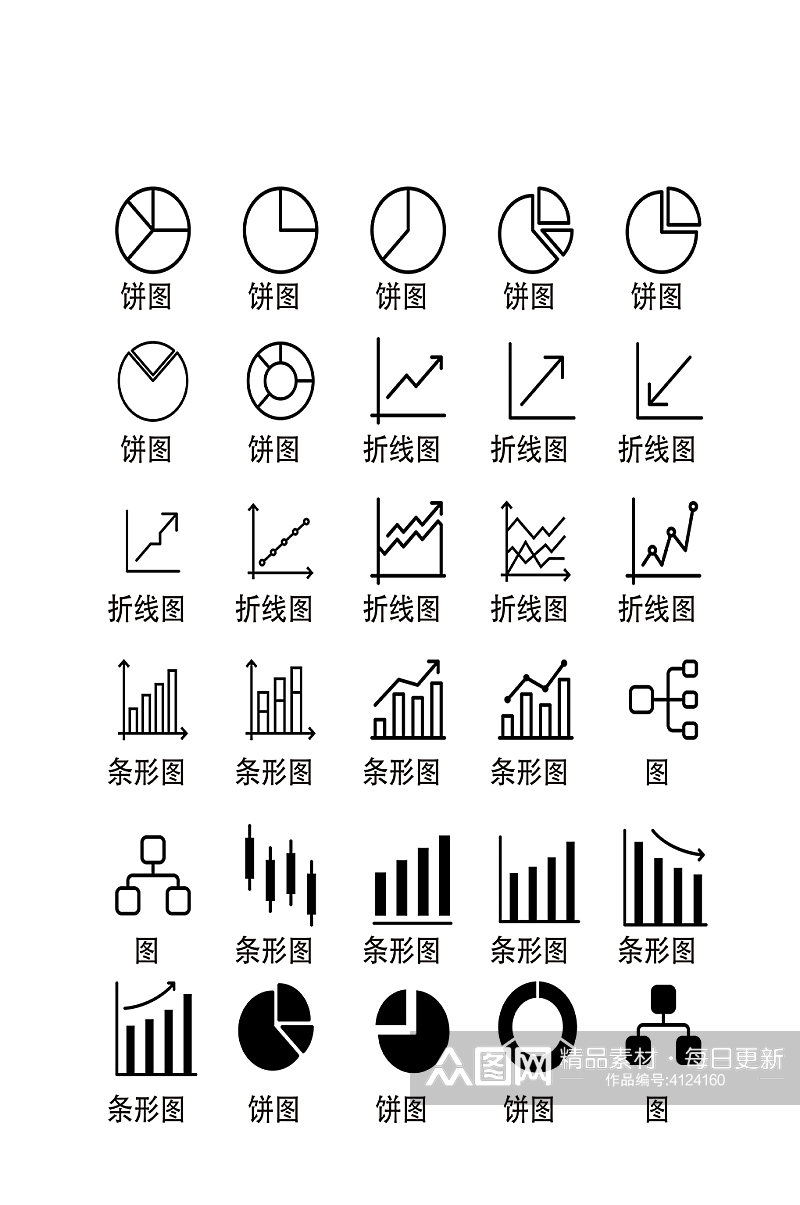 折线图电商软件程序元素图标素材