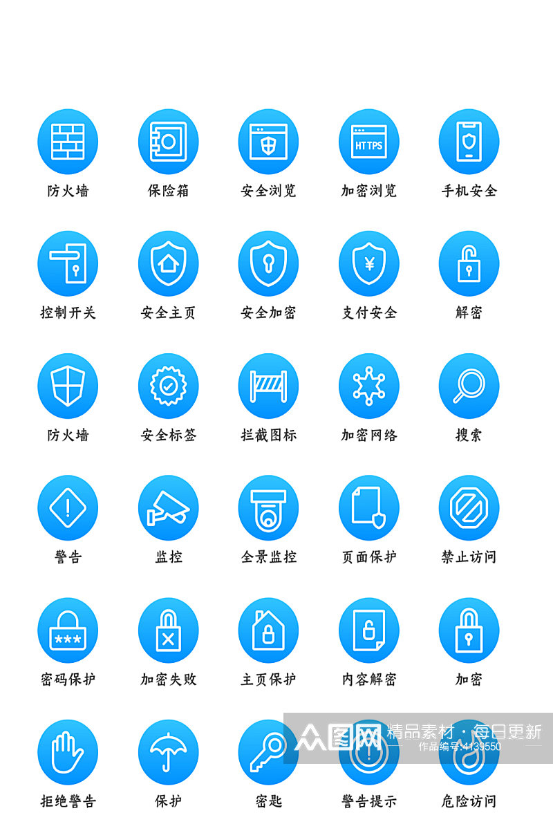 安全金融网络网页程序图标素材