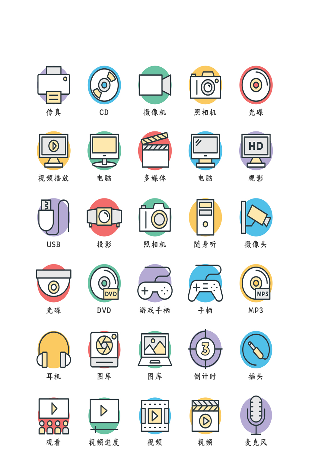 多媒体网络手机程序图标素材