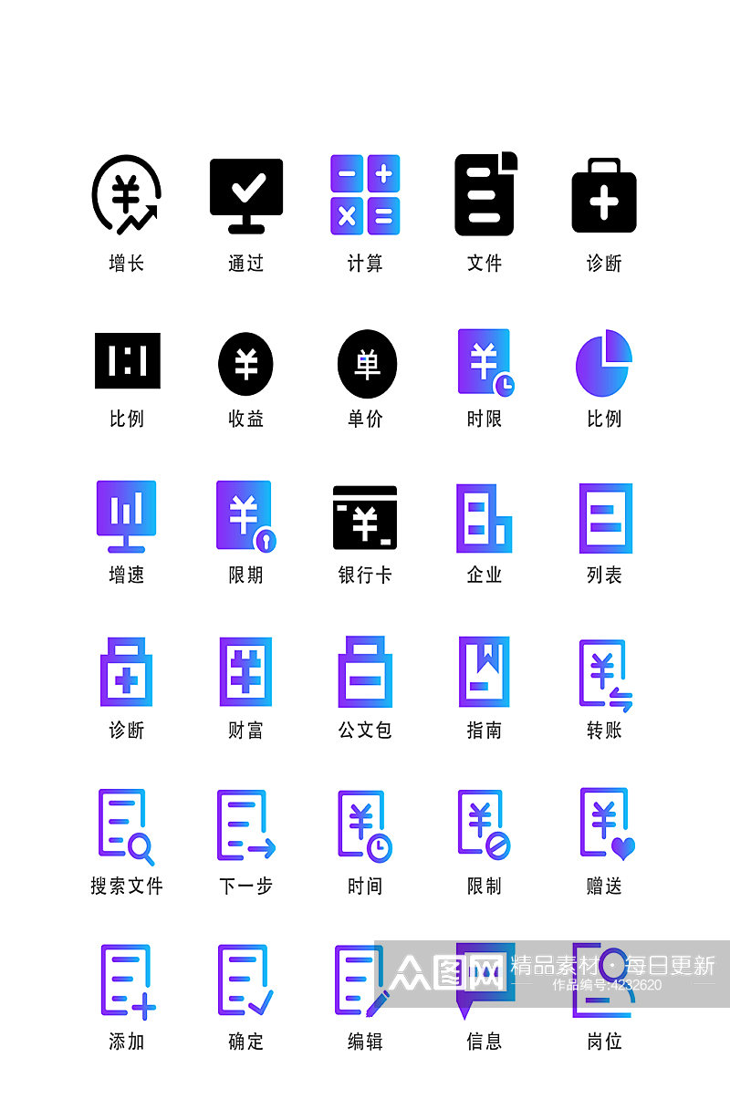 增减电子程序商务小图标素材