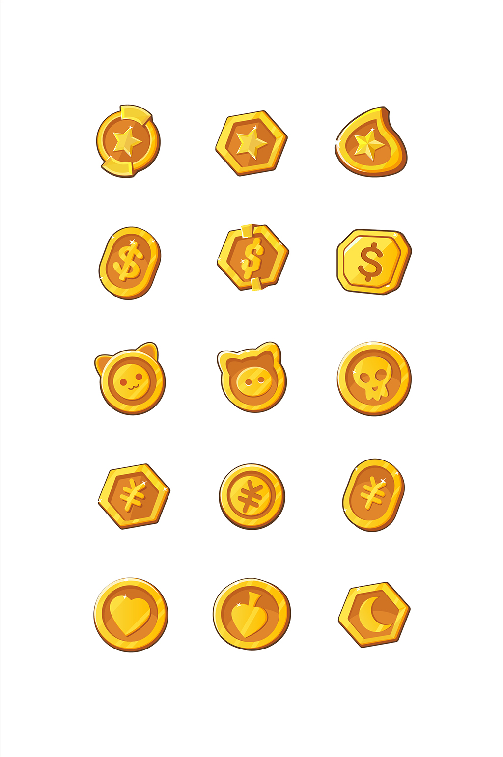 金币电商网络应用图标素材