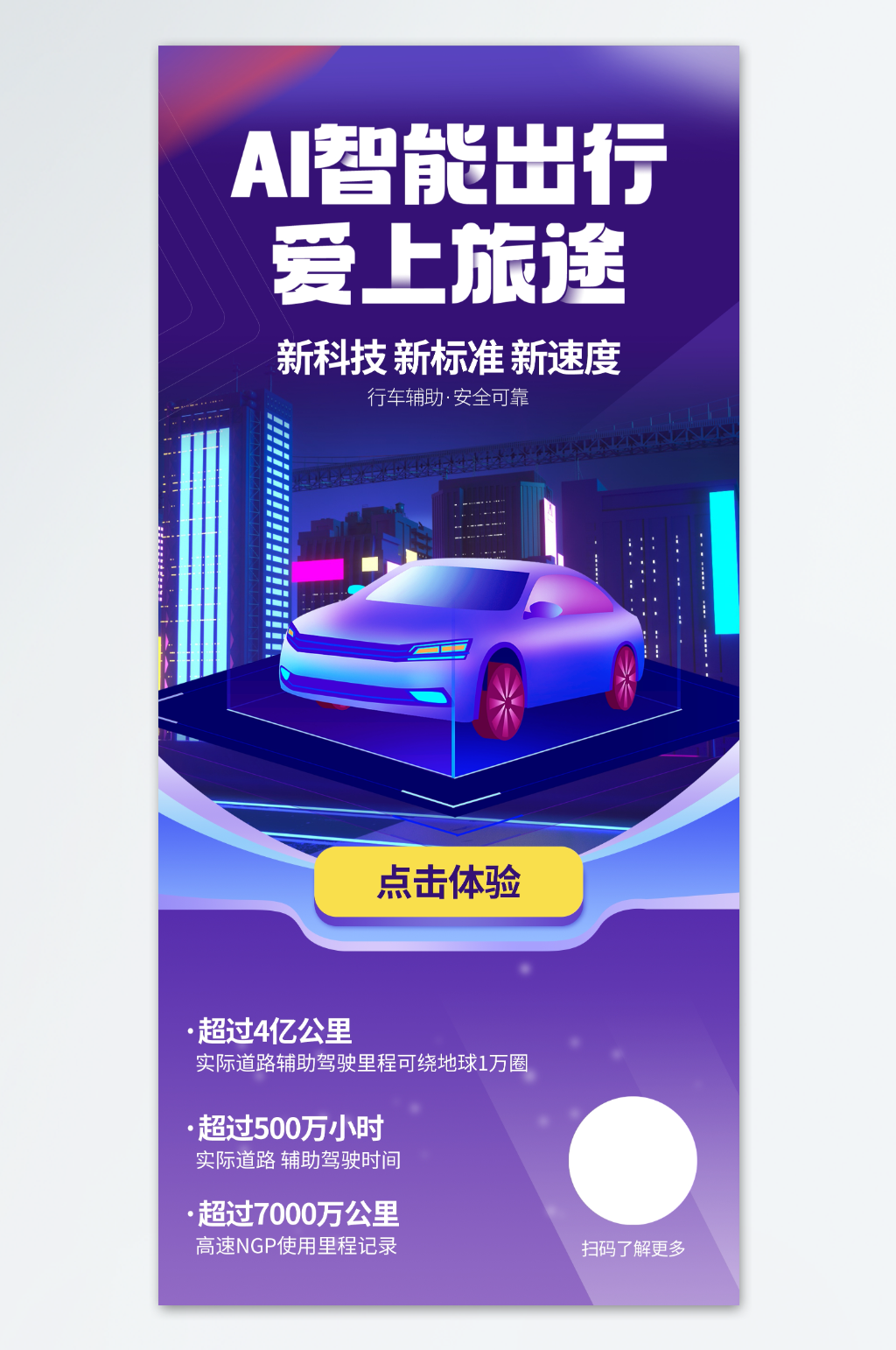 赛博风智能出行海报素材