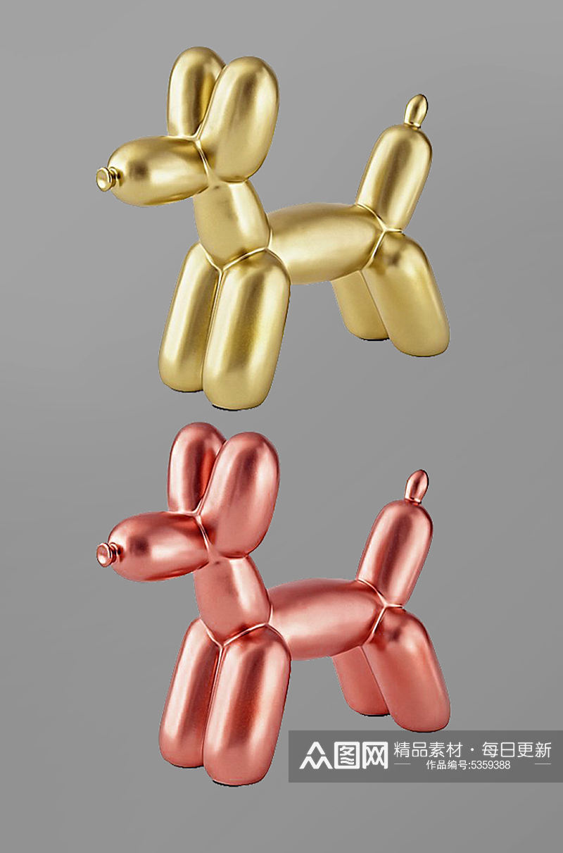 狗狗造型动物气球PNG免抠素材素材