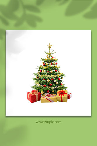圣诞节日装饰圣诞树免抠素材图