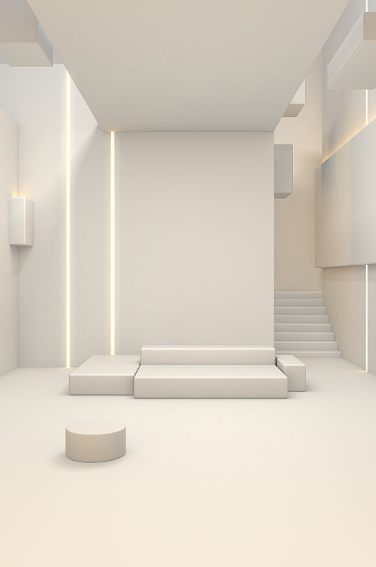 简约大气场景几何空间c4d背景高级感首页