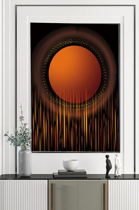 太阳日晕抽象线条装饰画