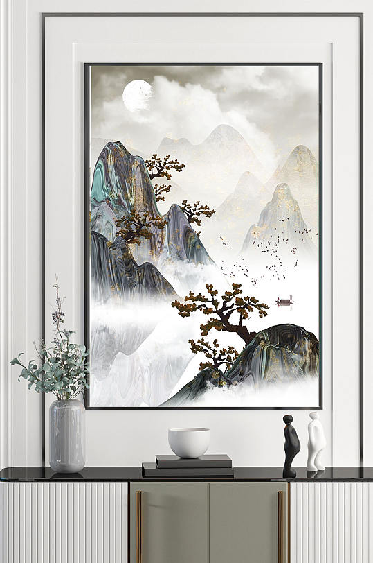 中国风意境水墨山水风景画-众图网