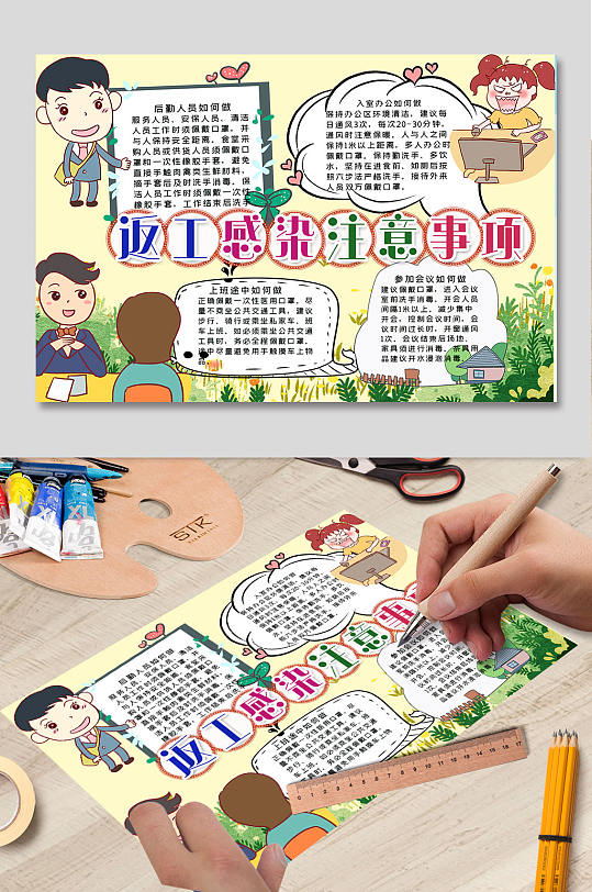 返工预防冠状病毒手抄报