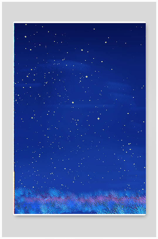 插画蓝色星空背景-众图网