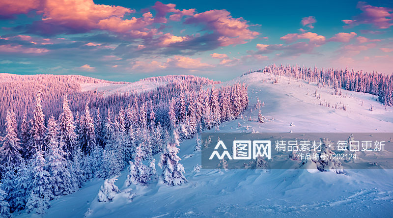 冬天白雪风景摄影图素材