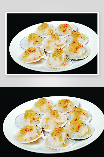 小米粉丝蒸鳕鱼美食摄影图片
