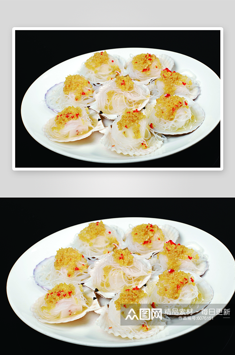 小米粉丝蒸鳕鱼美食摄影图片素材