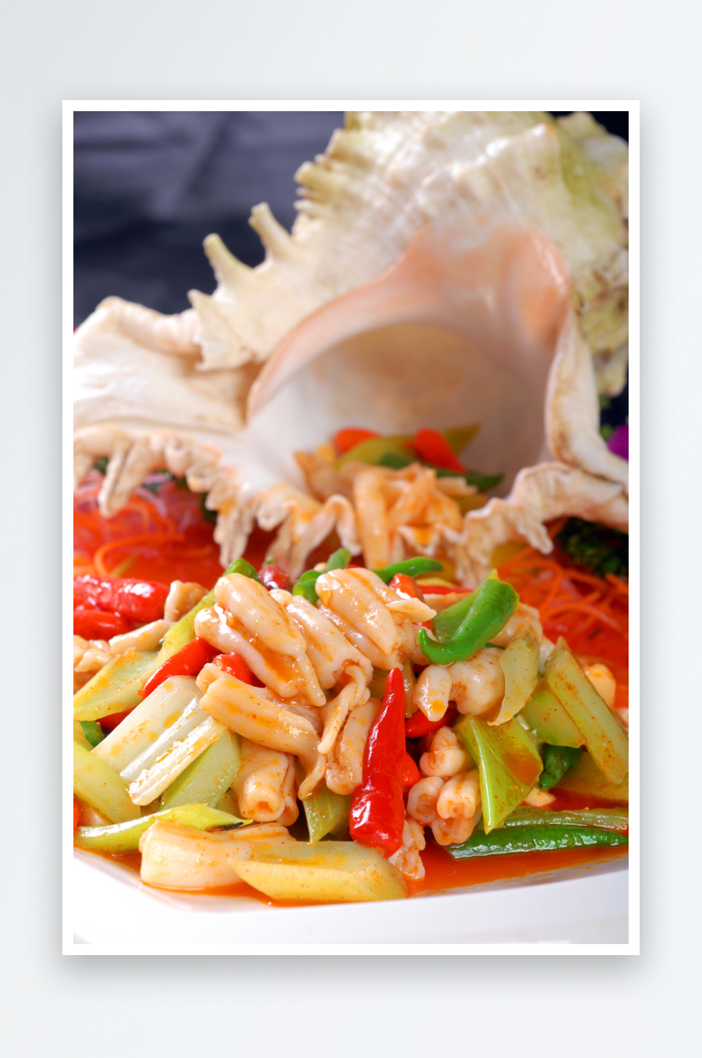 小椒桂花蚌美食摄影图片素材