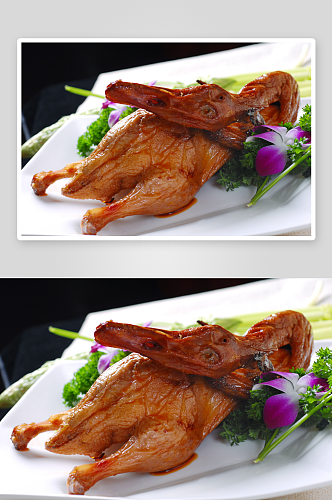 脆皮香鸭美食摄影图片