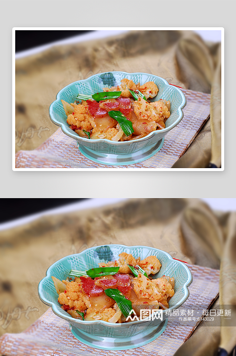 花菜炒风肉美食摄影图片素材