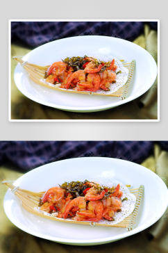 海茶香虾美食摄影图片