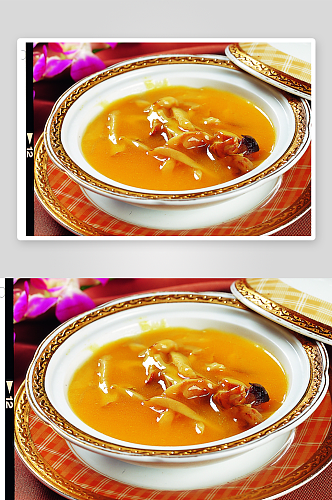 浓汤珍珠松菜美食摄影图片
