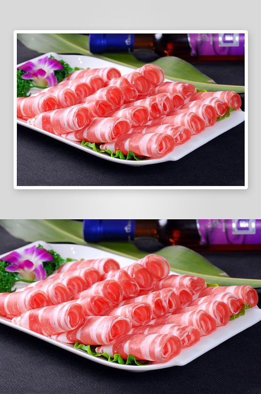 肉类肉卷餐饮菜品摄影图
