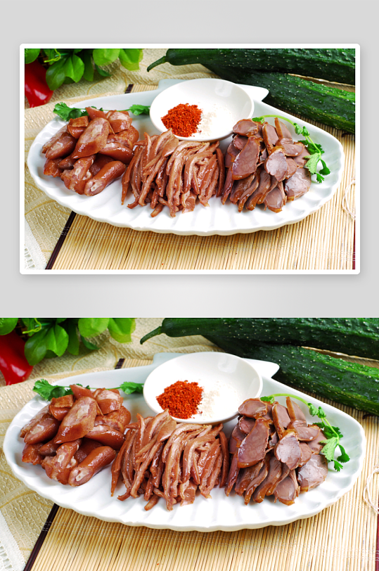 潮式卤拼肉类餐饮菜品摄影图