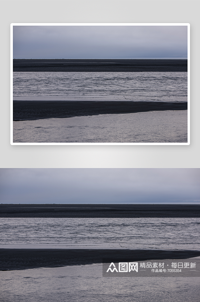 黑色沙滩风景摄影图素材