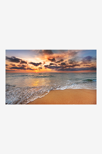 大海海上日落风景摄影图