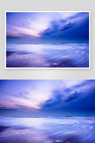 高清大海海上日落风景摄影图