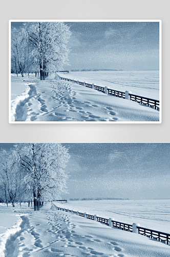 冬天白雪风景摄影图