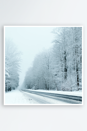 冬天白雪风景摄影图