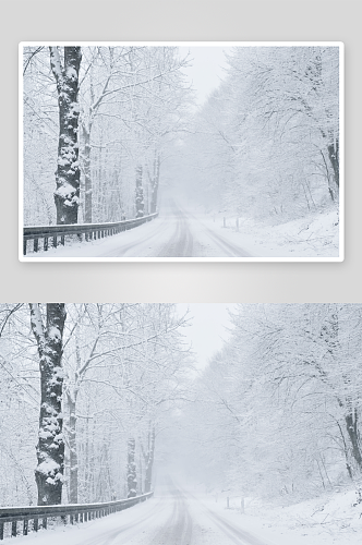 冬天白雪风景摄影图