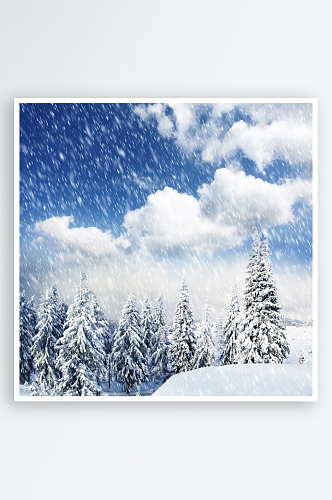 创意冬天白雪风景摄影图