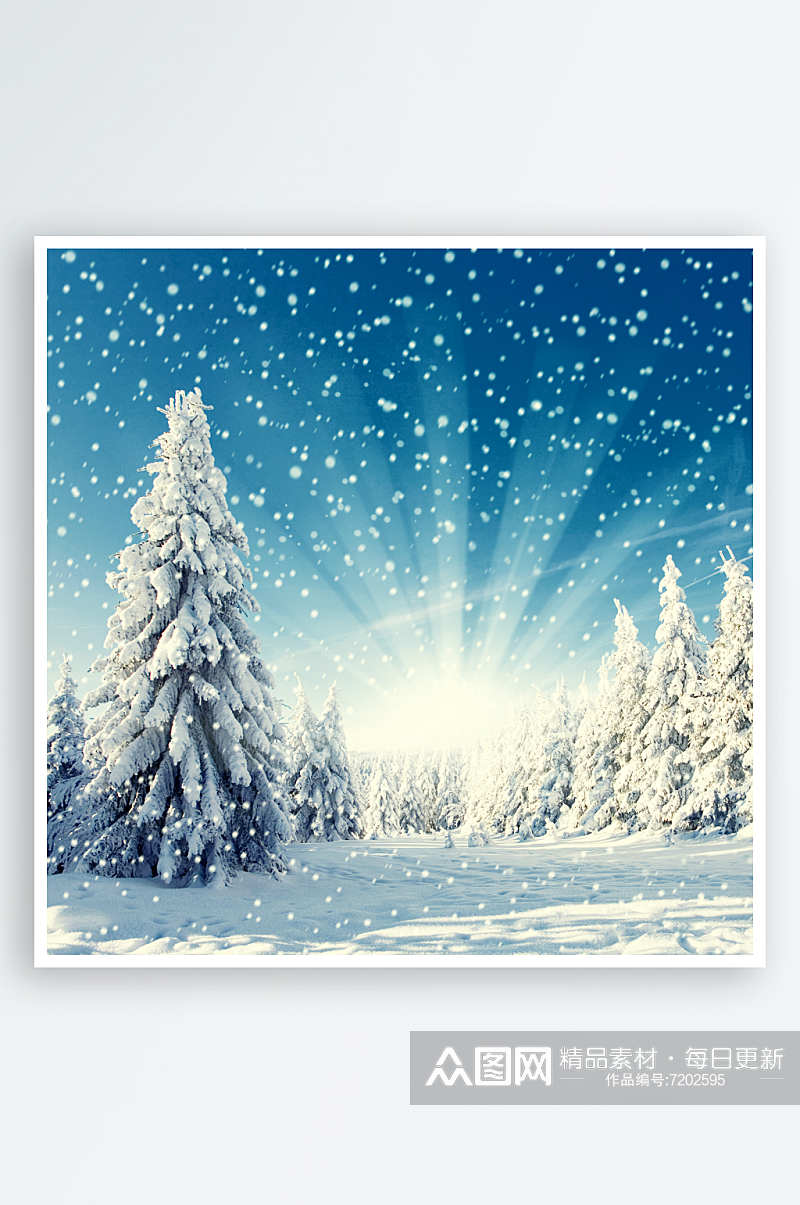 高清冬天白雪风景摄影图素材
