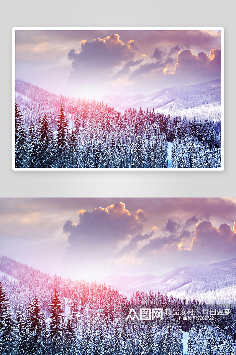 高清冬天白雪风景摄影图素材