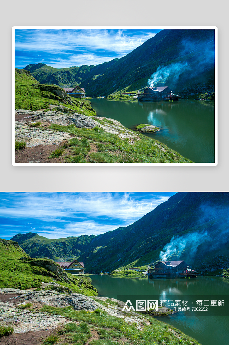 湖泊湖面风景摄影图素材