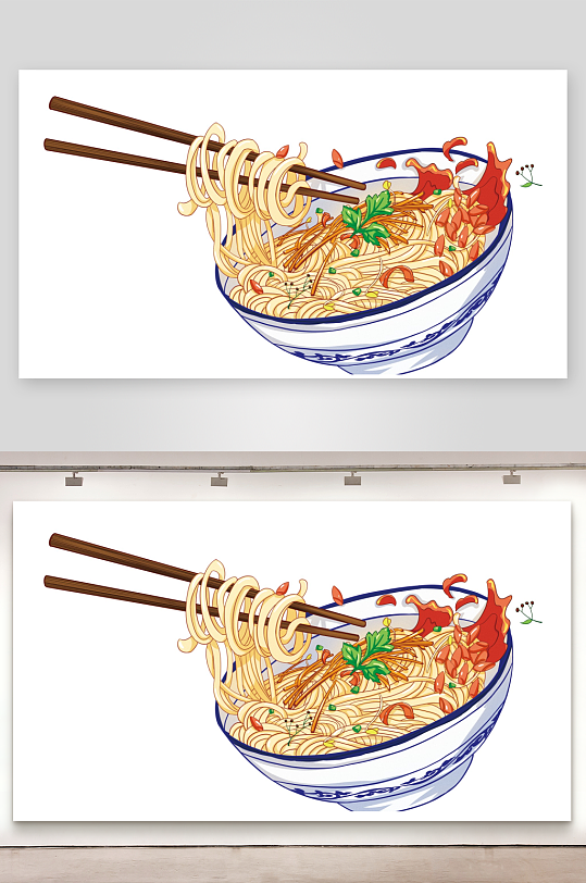 面条美食卡通免扣插画-众图网