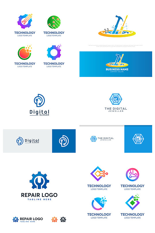 简洁齿轮图标logo