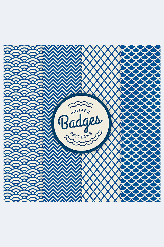 海洋风格卡通无缝拼接印花元素