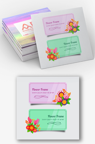 矢量花朵婚礼海报卡片装饰设计素材