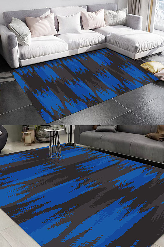 北欧抽象涂鸦图案地毯-众图网