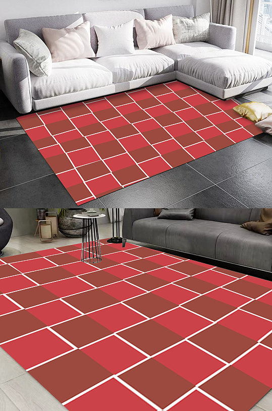 几何地砖图案地毯-众图网