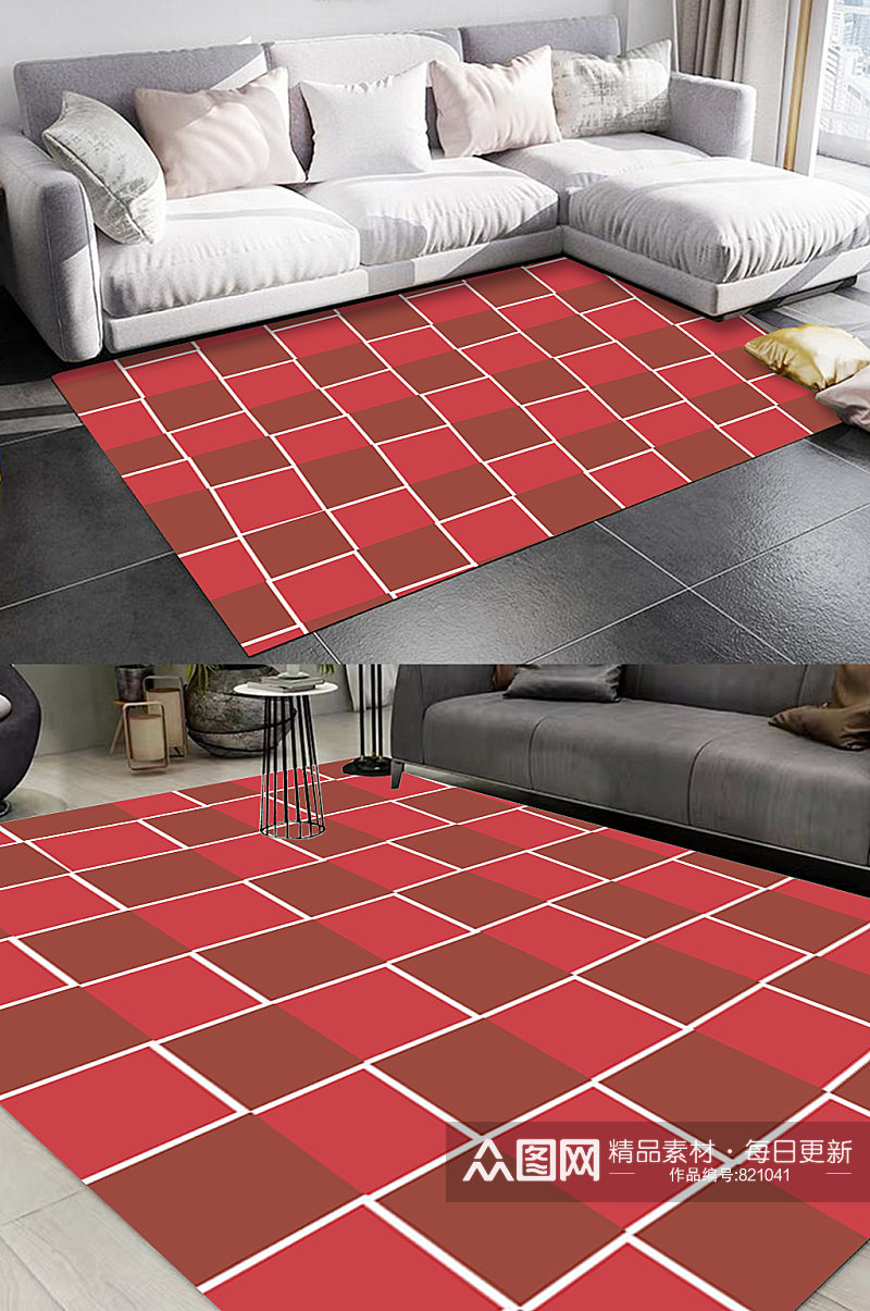 几何地砖图案地毯素材